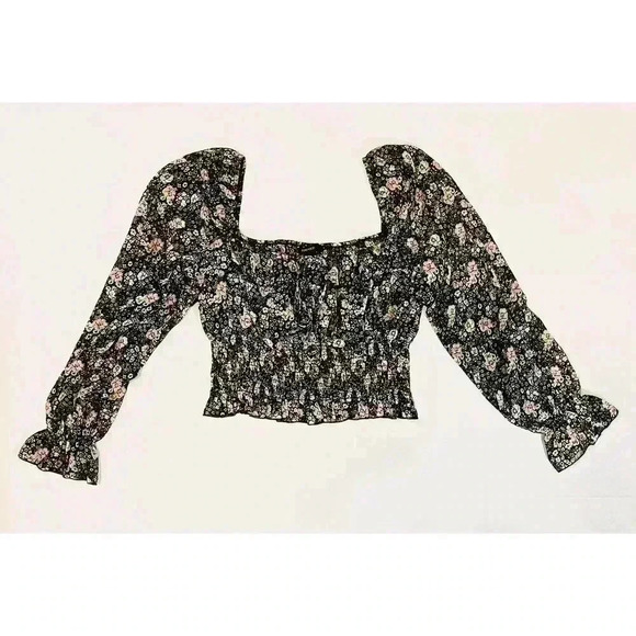 Forever21 Floral Print Smocked Top - Picture 4 of 4